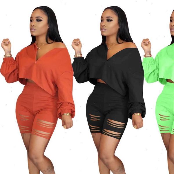 

crop shorts set two piece set hollow out pants tracksuit women sweatshirt jogging femme gym running shorts set 2021, Gray