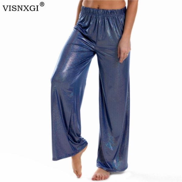 

women's pants & capris visnxgi wide leg woman elastic high waist clothes loose long clothing women fashion pleated trousers femme, Black;white