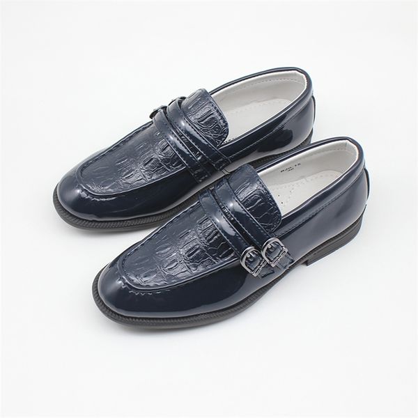 New Baby Boys Scarpe da sposa Baby Boys Scarpe formali Lacci Patent Navy Party PageBoy Battesimo Mocassini Taglia 11 210306