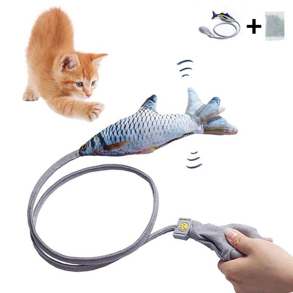 

cat toys toy fish simulation wagging tail tease artifact interactive plush fish#