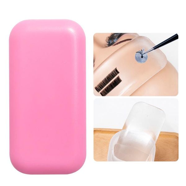 

false eyelashes graft extension tray forehead sticker pad silicone transparent pink planting stand pallet lash holder tool