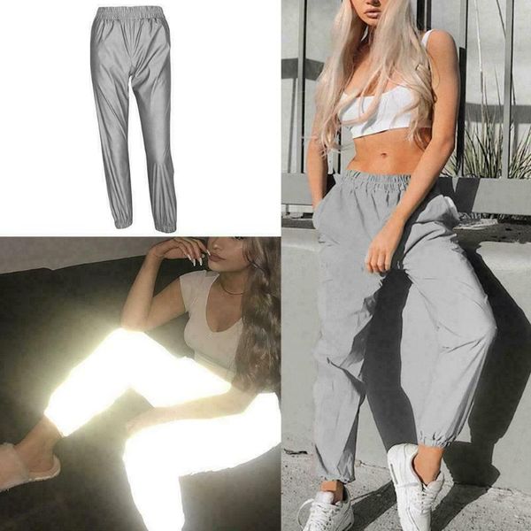 

women's pants & capris flash hip-hop jogging sport cycling reflective streetwear 2021 selling, Black;white