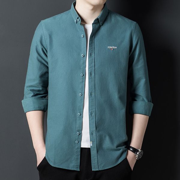 

2021 spring autumn cardigan middle-aged and young men's long sleeved shirt trend, Black