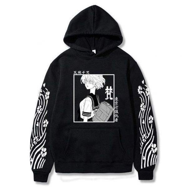 

men's hoodies & sweatshirts anime tokyo revengers senju mikey draken hoodie men casual streetwear sweatshirt pullover male harajuku o, Black