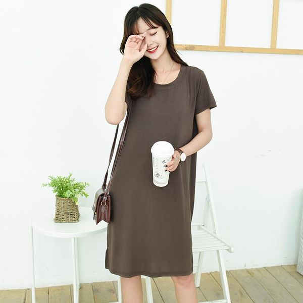 

party dresses summer dress 2021 casual o-neck 6 colors short sleeve beach modal cotton t shirt mini black roupas femininas, White;black