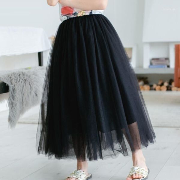 

skirts 2021 spring autumn summer baby toddler teen girl mesh children clothes girls tutu princess long skirt kids costume1, Blue