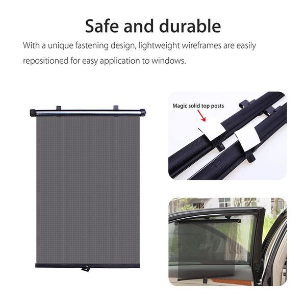 

shade 2pcs retractable car window sun roller blind screen protector sun-shading visor