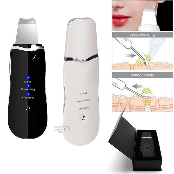

ultrasonic facial skin scrubber ion deep face cleaning peeling remove blackhead rechargeable skin care device beauty instrument