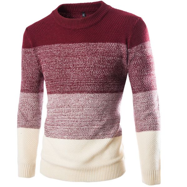 

new 2021 streetwear men's winter warm cotton o neck pullover jumper sweater h7mu, White;black