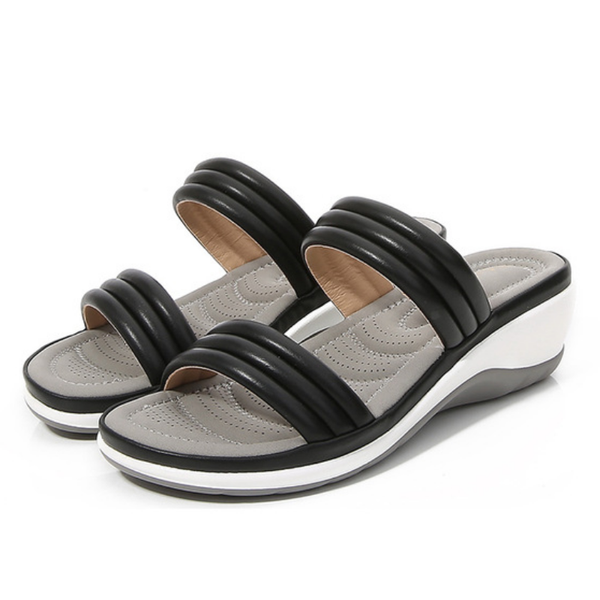 

sandals 2021 summer outdoor women slippers wedge comfortable beach slide for woman flip flops female plus size 36-43 wsh3994, Black