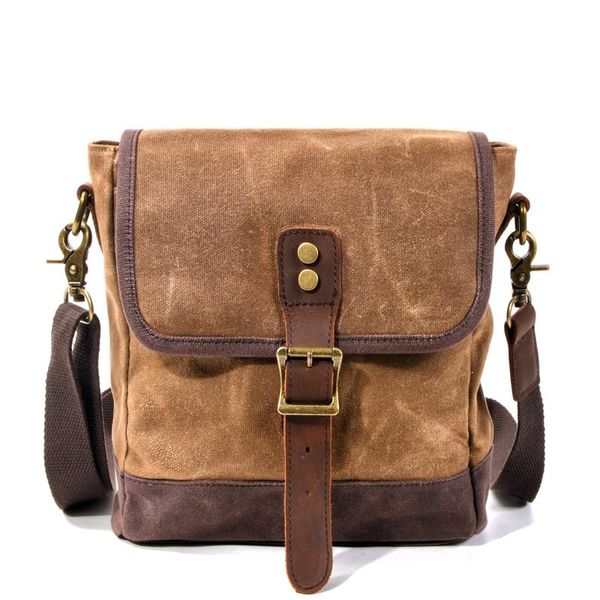 Outdoor-Taschen Herren Canvas Umhängetasche Vintage wasserabweisend gewachst Laptop Aktentasche gepolsterte Schultertasche für Damen Handtaschen Tote