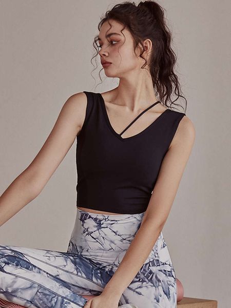 

sports underwear women's styling wear shockproof and sagging professional training running back yoga suit fitness vest, Gray