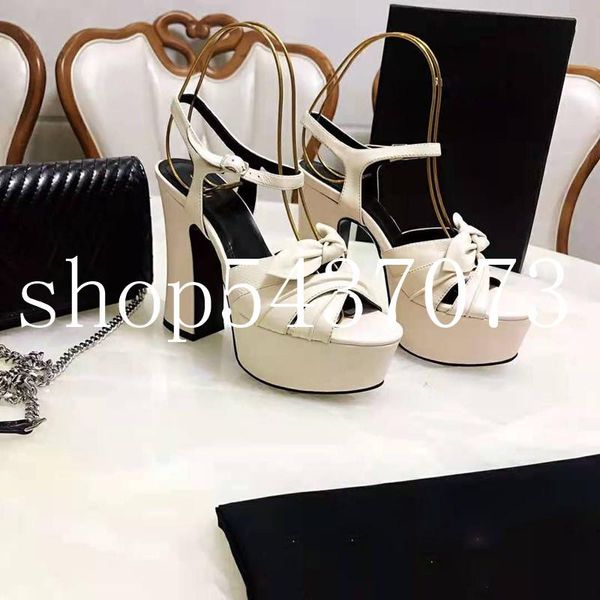 

dress shoes summer 2021 brand women sandals crude heel high thick bottom leather design hasp elegant ladies, Black