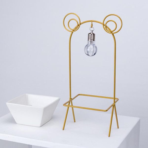 

vases 2pcs iron rack succulent plant flowerpot kit bulb pot (golden+black)