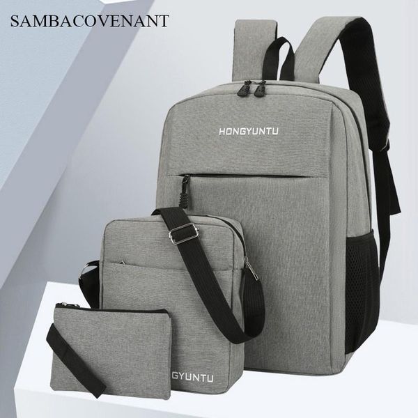 

3pcs set of 15.6 inch lapbackpack for men women universal computer handbag shouder bag school travel notebook new mochila