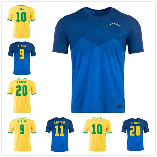 

2021 Camiseta de futbol PAQUETA NERES COUTINHO bRAZILS football shirt FIRMINO JESUS soccer jersey MARCELO PELE brasil 20 21 maillot de foot, Away kids