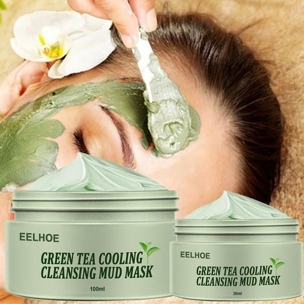 

green tea ice muscle mask stick oil control anti acne cleans pores dirt moisturizing skin care deep cleansing smear mask