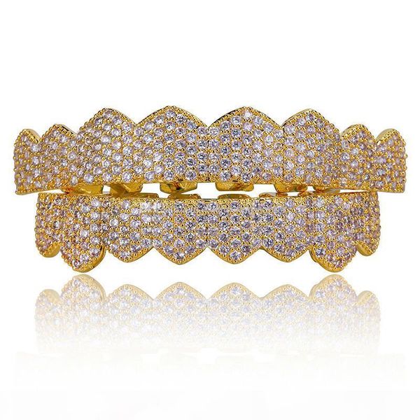 

hip hop grillz teeth fashion body jewelry cubic zirconia ice out gold grillz dental grills hipping, Black