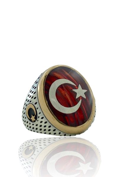 

cluster rings moon star oval cut 925 silver men 's ring, Golden;silver