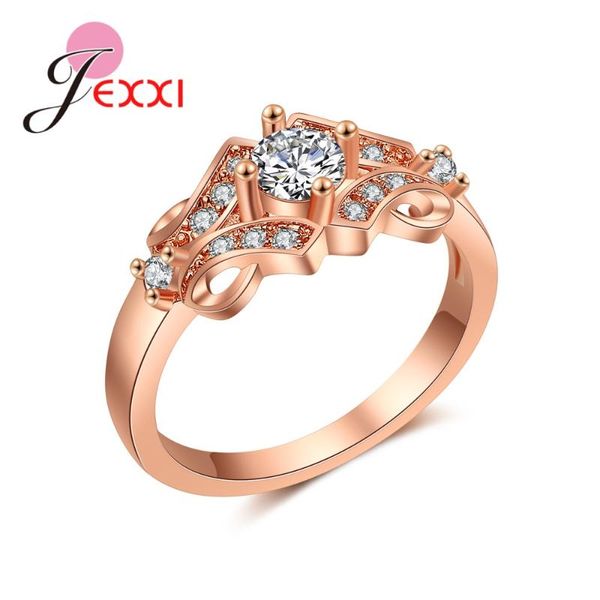

wedding rings jexxi female vintage ring luxury rose gold filled with sparkling 5a cubic zirconia women bridal band promise bague, Slivery;golden
