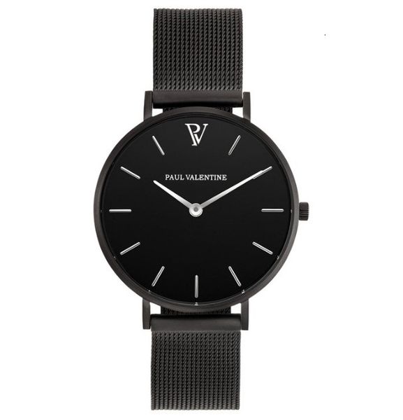 

2021 paul valentine watches for lady stainless steel analog quartz watch men casual dress sport clock women watch montre homme, Slivery;brown