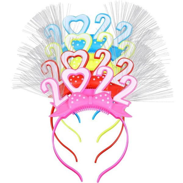 

party decoration 4pcs year headbands 2022 luminous light hair hoops po props headwears