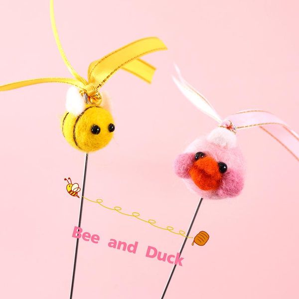 

cat toys duck funny stick tease interactive pet for plush playing toy supplies