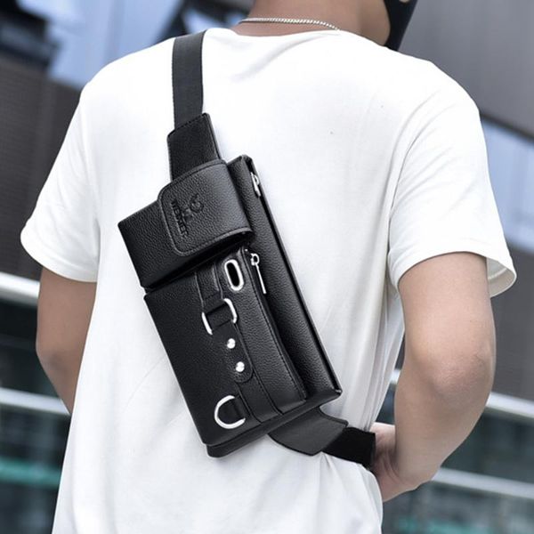 

cow leather waist bag for men travel waist pack vintage small fanny pack male belt pouch bag casual cell phone chest