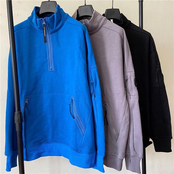 Erkek Hoodies Sweatshirts CP Sonbahar ve Kış Stand Yaka Sporları Yarım fermuarlı kazak Gençlik Açık Hava Öğrenci Moda