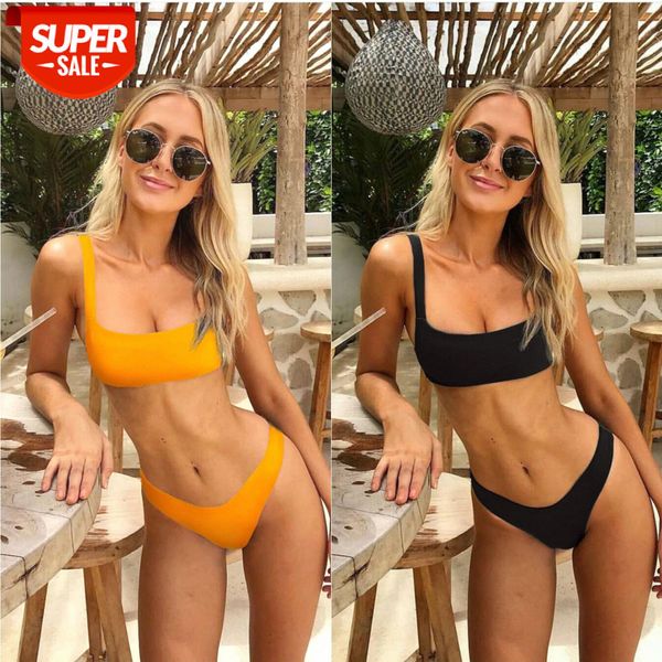 

bathing suits ladies split swimsuit pure color simple bikini suit 959 #zl0i, White;black