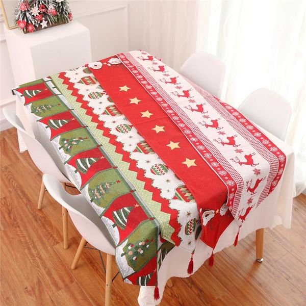 

table cloth creative christmas decorations flag yarn dyed jacquard tablecloth