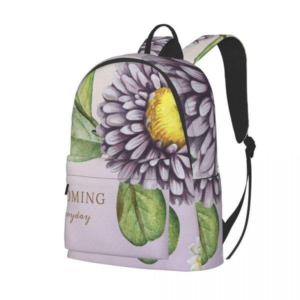 

backpack fashion flowers leaves with blooming everyday shoulder bag school bookbag for teenagers