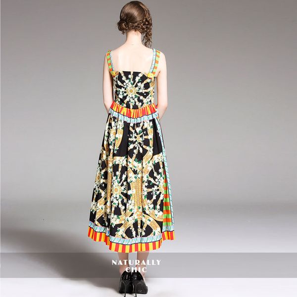 

runway dressed ladies'summer gown sleeves vintage spaghetti girdle stylish impression size dress midi oqmy, Black;gray