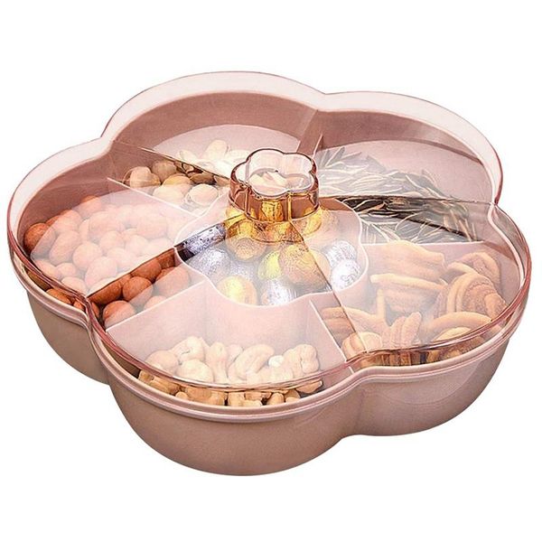 

snack storage box, flower shape snack tray with lid,nut candy storage box,fruit box dry fruit container,pink