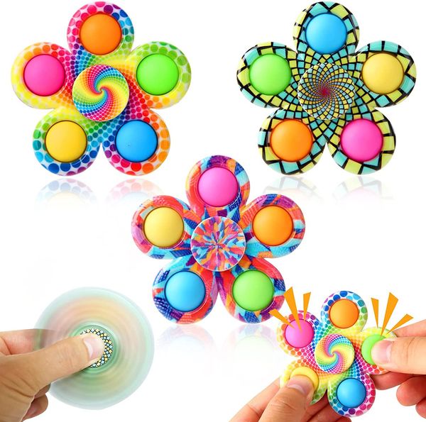 

fidget spinner toy pop tie dye simple popper hand spinng for adhd anxiety,stress relief sensory toy