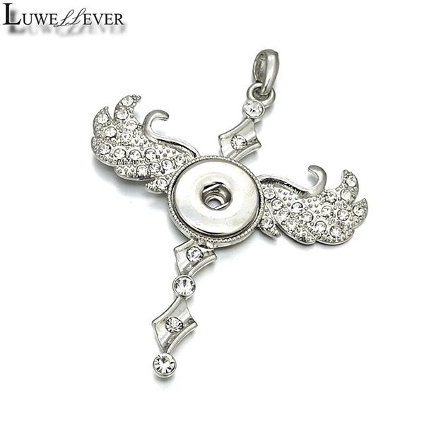 

pendant necklaces cross crystal interchangeable ginger necklace 244 fit 18mm snap button charm jewelry for women gift, Silver