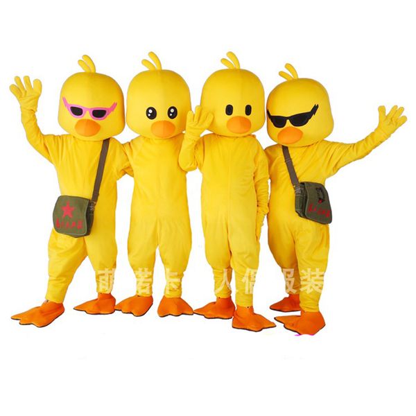 

mascot costumes cartoon yellow duck mascot costume wearing yellow duck clothes walking doll props halloween party masquerade anime sho, Red;yellow