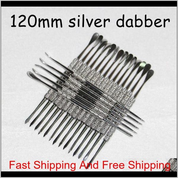 

wax dabber tools wax atomizer silver gold color 120mm dab jar tool dry herb vaporizer for mat con qylafc packing2010