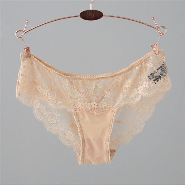 

women's panties european and american lace translucent plus size ladies triangle seamless, Black;pink
