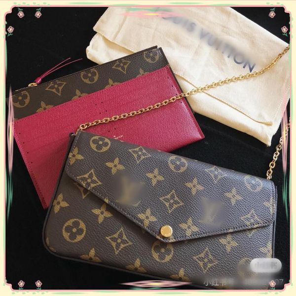 

gglvlouisvittonyslvutton pcs/set favorite multi pochette accessories women crossbody purse messenger bags hand, Red;black