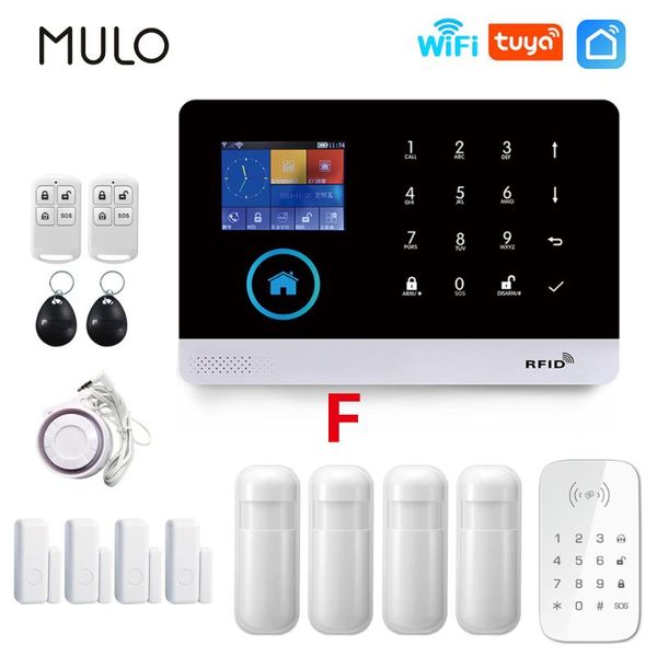 

mulo pg103 wifi alarm system burglar security keyboard tuya smart life app control wireless alarm kits