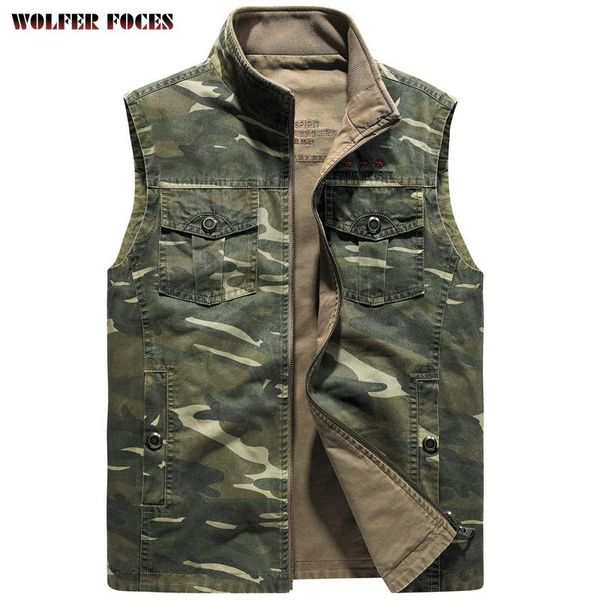 

men's vests 9818 casual camouflage vest in spring and autumn, Black;white
