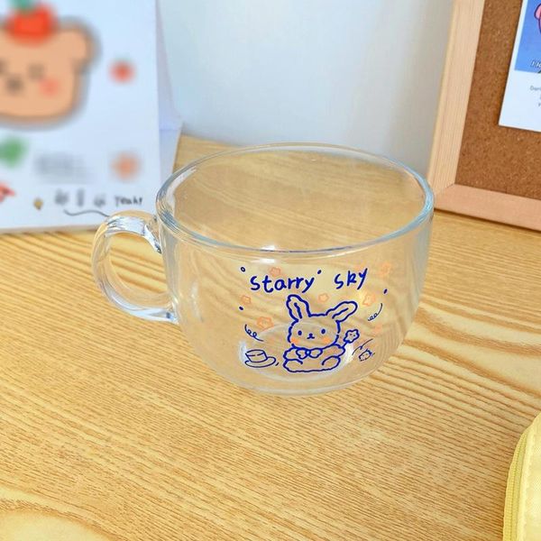 

wine glasses cartoon glass cute girl heart breakfast cup simple transparent large capacity water cup-star