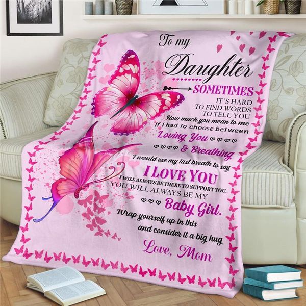 

blankets premium blanket to my daughter i love you fleece flannel throw cozy soft plush quilt customized ow