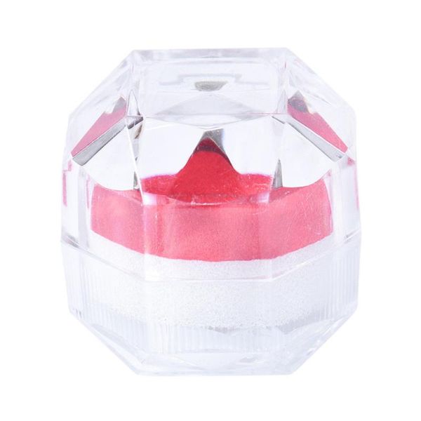 

useful jewelry organizer ring earring storage transparent acrylic case gift box, Pink;blue