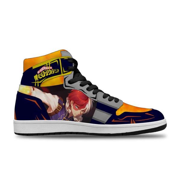 

my hero academia diy printed sports non-slip casual shoes cartoon japanese for man fashion trend anime shoe high basketball shoes