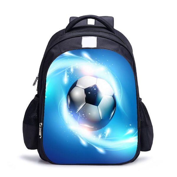 

backpack ergonomic hiking multi pockets casual school bag student oxford fabric zipper closure soft football printed