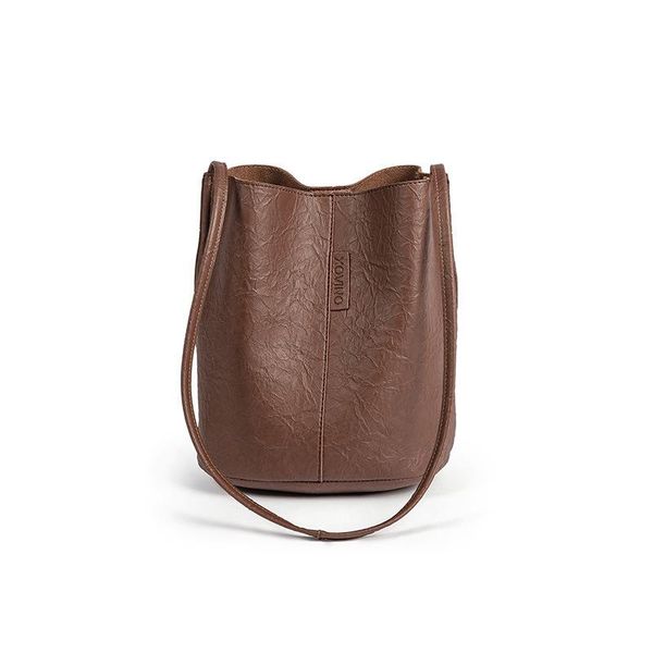 

evening bags 2021 solid color bark bucket pu leather shoulder bag for women handbag and purse large capacity cluth shopping tote pocket