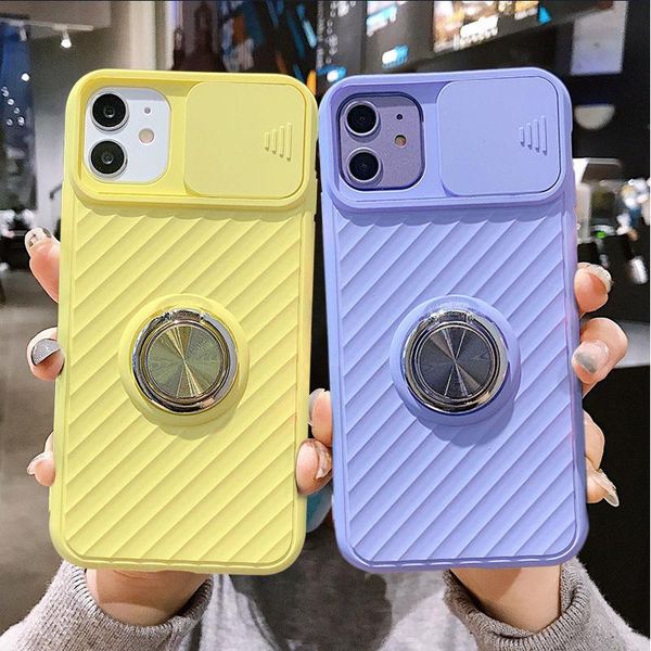 

slide camera protection case for iphone 12 se 2020 11 11pro max xr xs max x 8 7 6 6s plus 11pro shockproof ring holder soft case