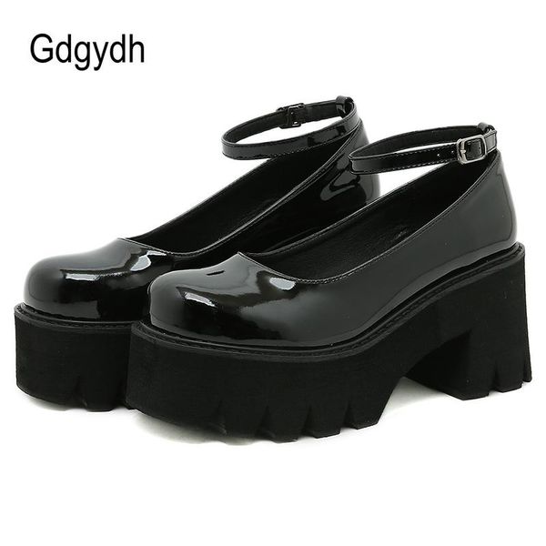 

dress shoes gdgydh platform mary jane for women thick heel lolita woman lovely cosplay heels lady candy color fall, Black